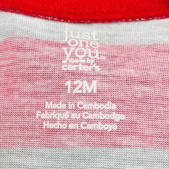 2 Pack Just One You Made By Carter's Baby 12 Month Dark Santa Footed Pajama New - Picture 4 of 16